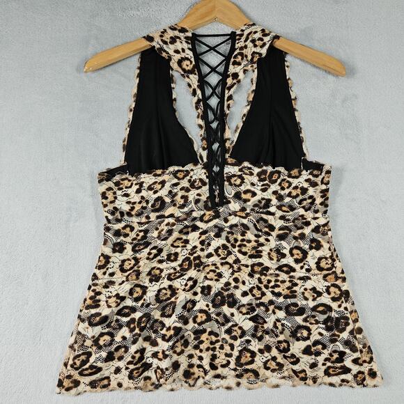 Vintage Guess Halter Top Animal Print Womens Sz Large Y2K Festival Goth Preppy - Picture 8 of 15